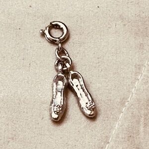 Monet Stainless Steel Ballerina Slipper Charm Vintage Stamped on Clasp